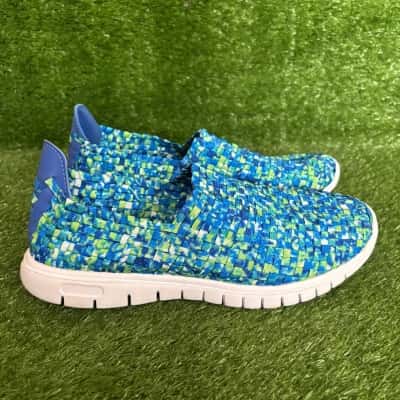 Taking Shape Elena Blue/Green Woven Elastic Slip-On Shoes Size 42
