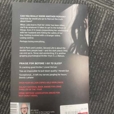 Second life, S J Watson 