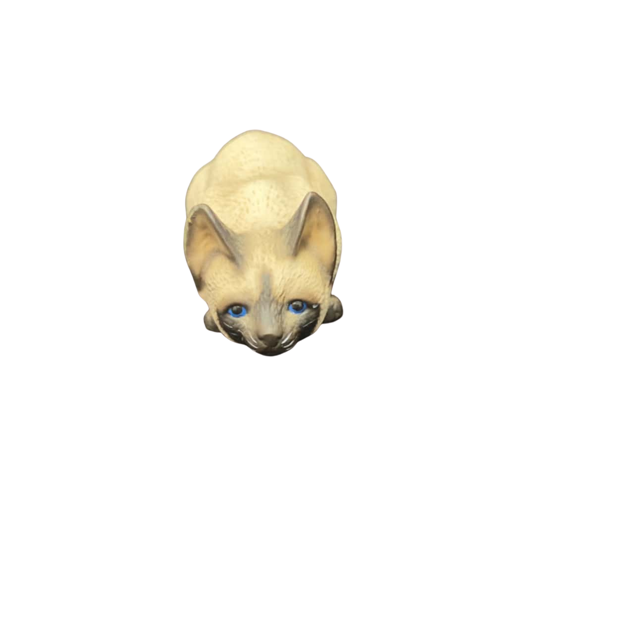 Crouching Blue Eyed Siamese Cat Figurine (s)