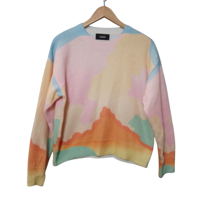  CIDER Women's Size L Multicoloured Sunset Jumper