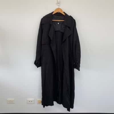 Neuw Black Trench Coat Size 10 