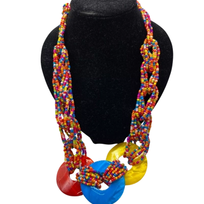  Womens Beaded Necklace Multicoloured 