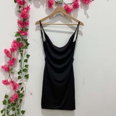 Luvalot Womens Shoestring Strap Open-back Dress Size 10 Black  