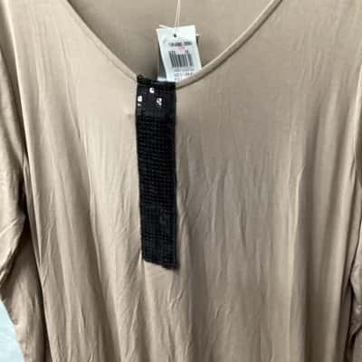 Charlie Brown Womens  Size 14 Long Sleeve Dress Brown J