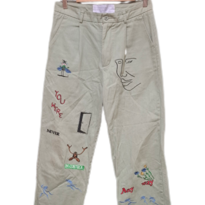 Jungles Jungles  Womens  Size S Flared Pants Green / Multicoloured 