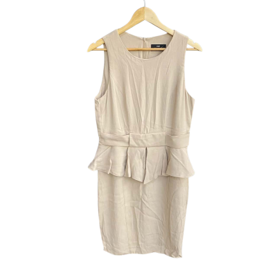 Cue Womens  Size 12 Sleeveless Dress  Nude/Champaign 