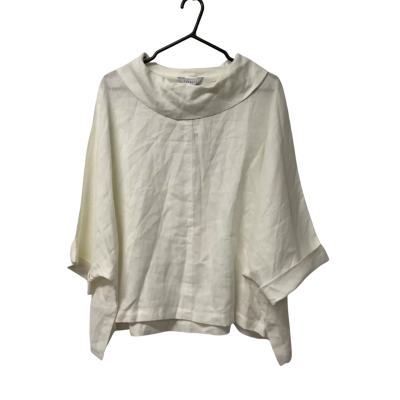 Women’s TIRELLI Size S-M White Linen Poncho