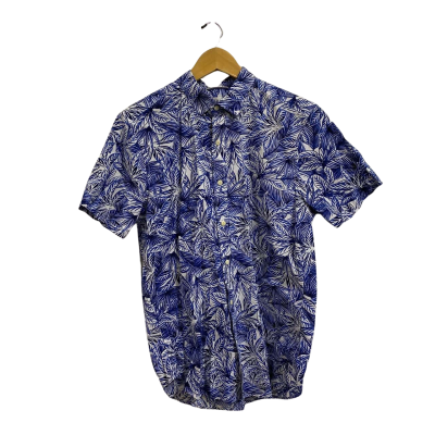 Trenery Mens  Size M Mid Navy Tropical Leaf print shirt 