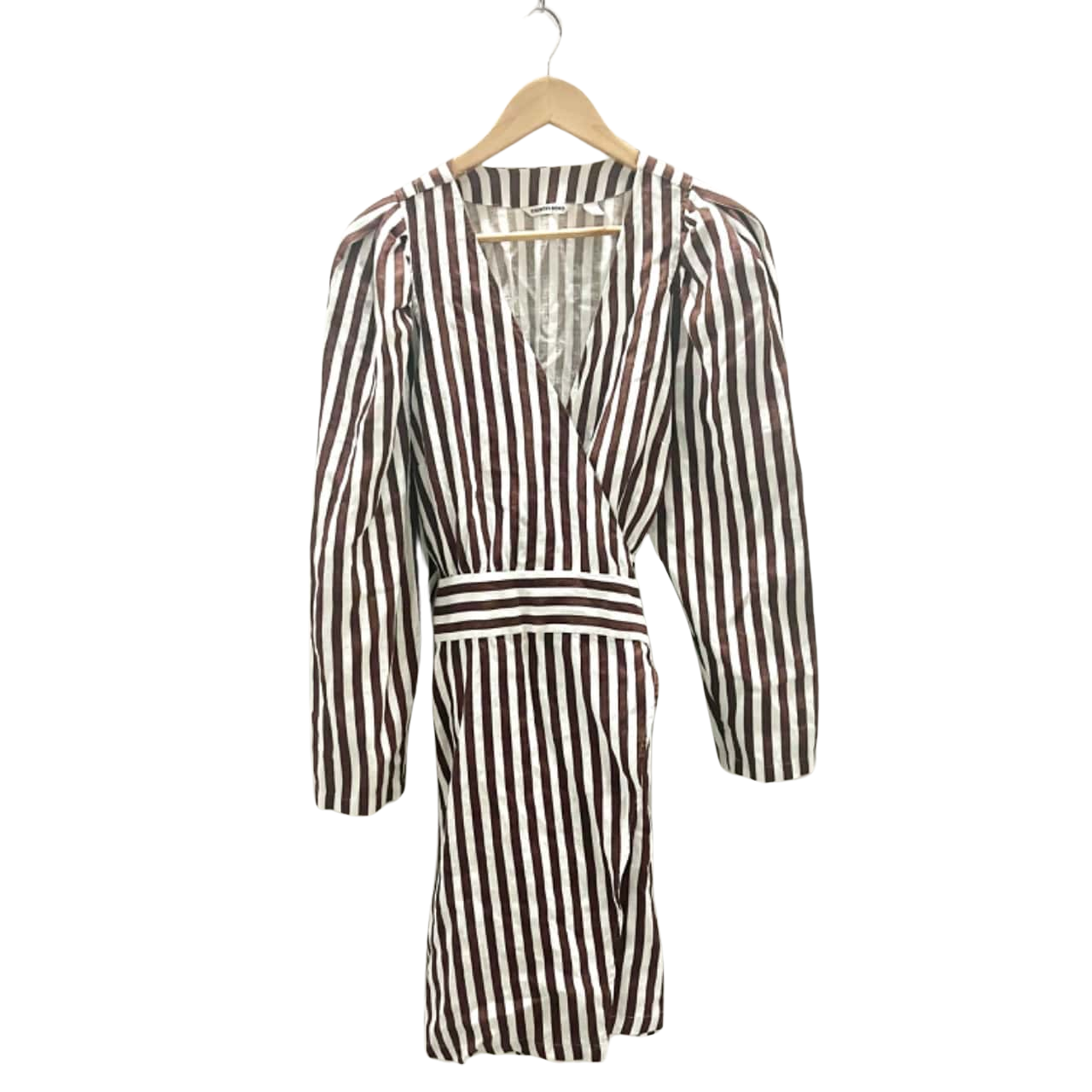 knee length dresses for ladies Organic Linen Wrap Dress Eliana Cinnamon Red ❤️ menique main image 0