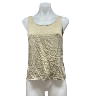 Jones New York Womens 100% Silk Size 6 Singlet Top Beige 