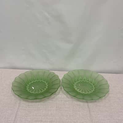 Vintage Art Deco Green *2 Uranium Plates 