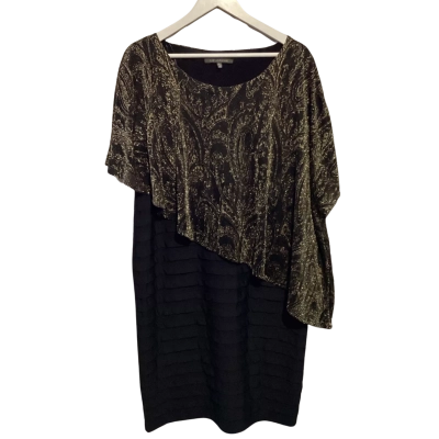 Liz Jordan Womens  Size 16 Cocktail Dress Black  / Gold 