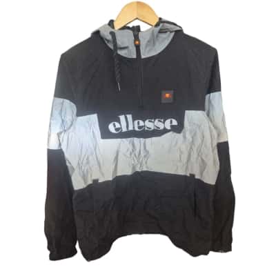 Ellesse Womens  UK Size S Hooded Jacket Black  / Grey 