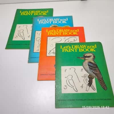 4x Let's Draw and Paint Books Vintage 