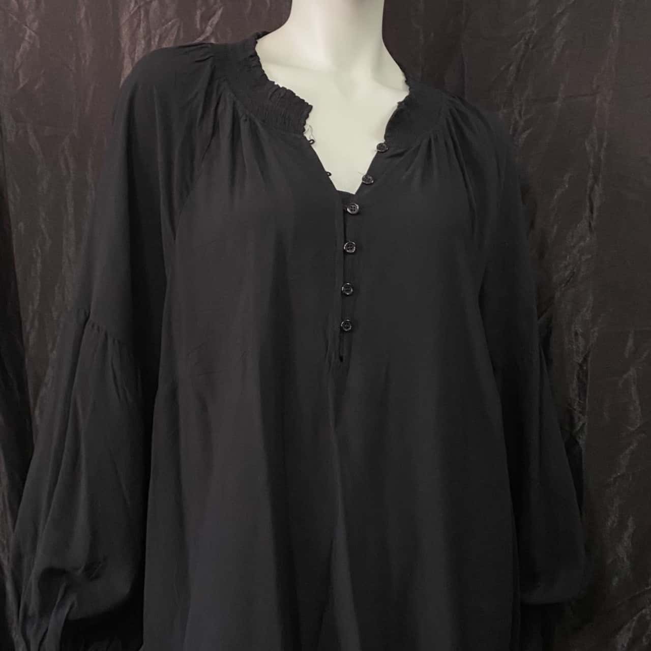 Button Front Smocked Detail Top
