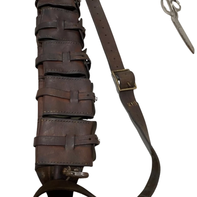 Vintage Brown Leather ammunition belt 