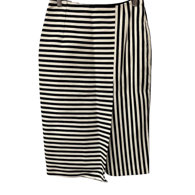 Veronika Maine Womens  Size 6 Pencil Skirt Black  / Striped / White 