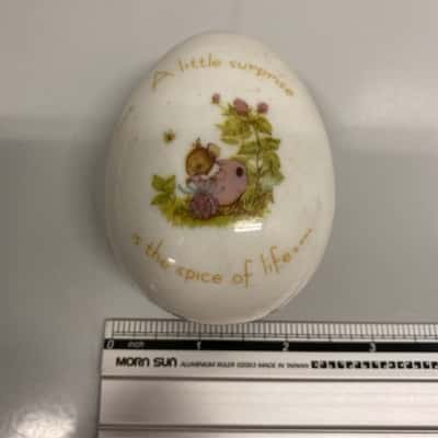 Tiny Talk Porcelain Egg Shaped Trinket Box 