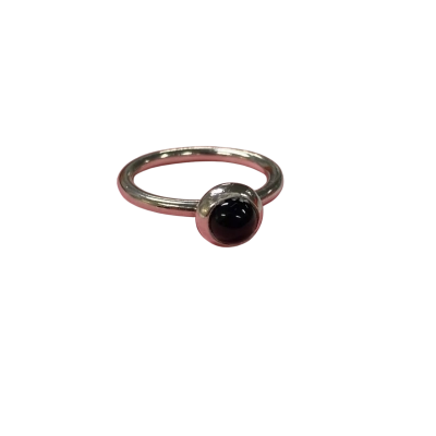 Ss 925 Ring with Dark Stone