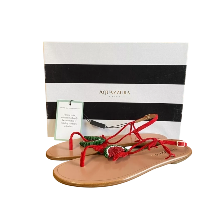  Women's  (Size 38.5) Aquazzura Firenze Flat Sandals   