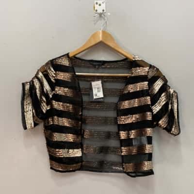 Portmans Womens  Size XS Sequin Cardigan Black  / Gold 