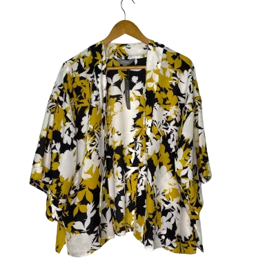 Suzannegrae Womens  Size M / S Open Jacket Black  / Floral / White / Yellow 