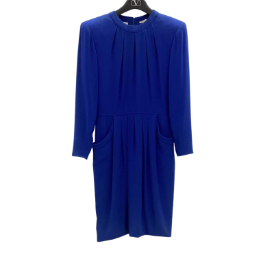  Vintage Valentino Boutique Womens  Size 8 Cocktail Dress Blue (Some Marks Please See Photos)