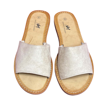  Naughty Monkey Women's  Size 8  Nude Microsuede Slides
