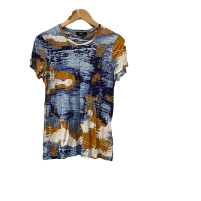 Saba Womens  Size 12 / M Short Sleeve Top Blue / Brown 