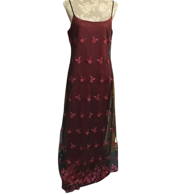  Guava Womens  Size 16 Red Maxi Dress with Mesh Overlay