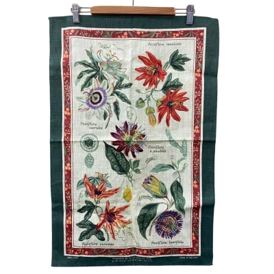 Passionfruit Flower Irish Linen Tea Towel