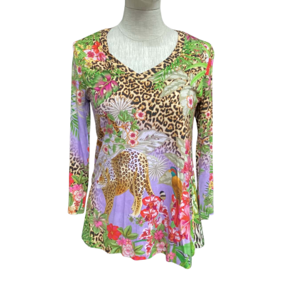 Johnny Was  Womens  Size XS Long Sleeve Top Animal print / Multicoloured 