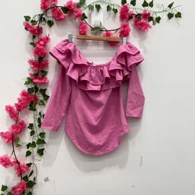 Atoir Womens  Size 6 Off-the-shoulder 3/4 Sleeve Top Pink  