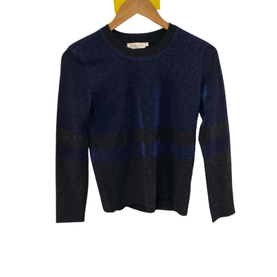 Tory Burch Womens  Size S Sweatshirt Black  / Blue 