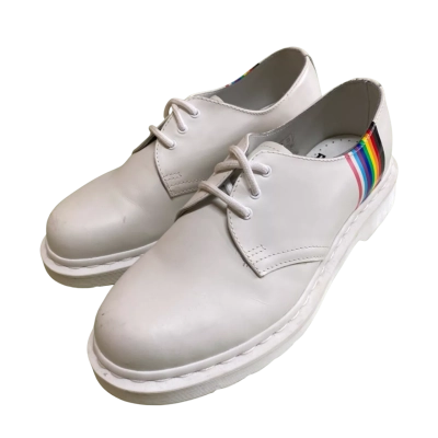 Unisex Dr Martens Size 6 / 39 Pride Flag Leather Shoes White / Multicoloured / Striped