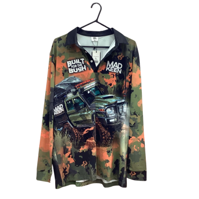 Mad Keen Mens Size L Built for the Bush Fishing Shirt