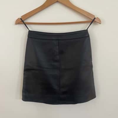 ENA PELLY Womens  Size XS Black Leather Mini Skirt 