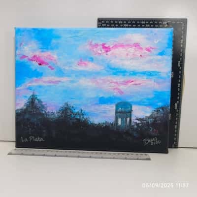 Small Canvas Painting Signed Unframed 