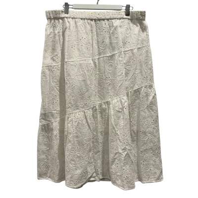 Blue Illusion Womens  Size 2L Tiered Skirt White 