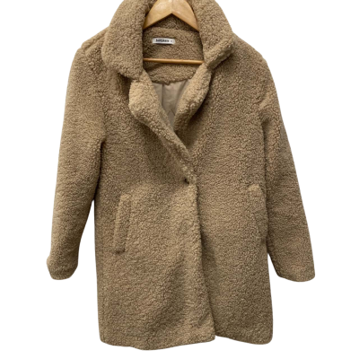 Just Jeans Womens  Size 6 Fur Coat Beige 