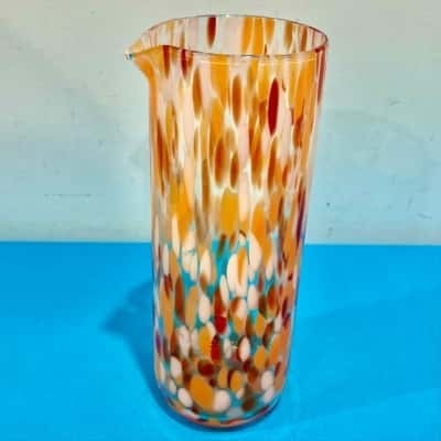 Confetti Orange Glass Pitcher/ Vase 