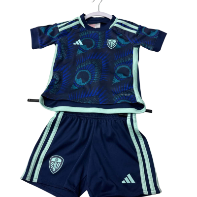 LUFC Adidas Kids  Size 2 Shorts / Top  Navy Blue 