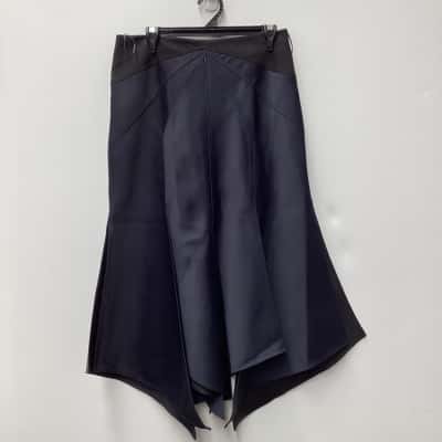 Sass & Bide Womens  Size 12 A-Line Skirt / Asymmetrical Hemline Skirt Black  / Navy Blue 