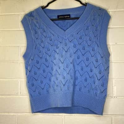 Princess Highway Womens  Size 8 Sweater Vest Blue 