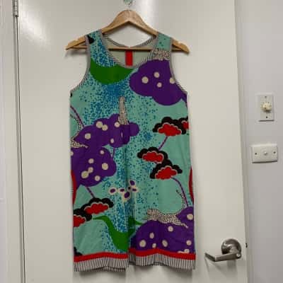  Womens  A-Line, sleeveless, Shift Dress in Purple / Red / Teal Size 8-10