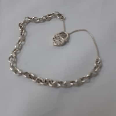 Silver 925 Belcher Bracelet With Heart