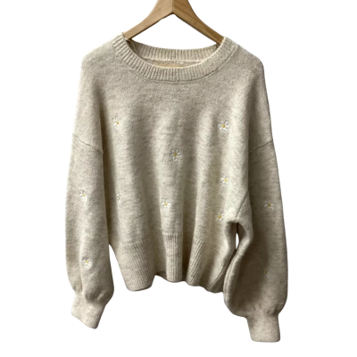  Womens  Size M Crew Neck Jumper Beige woolmix