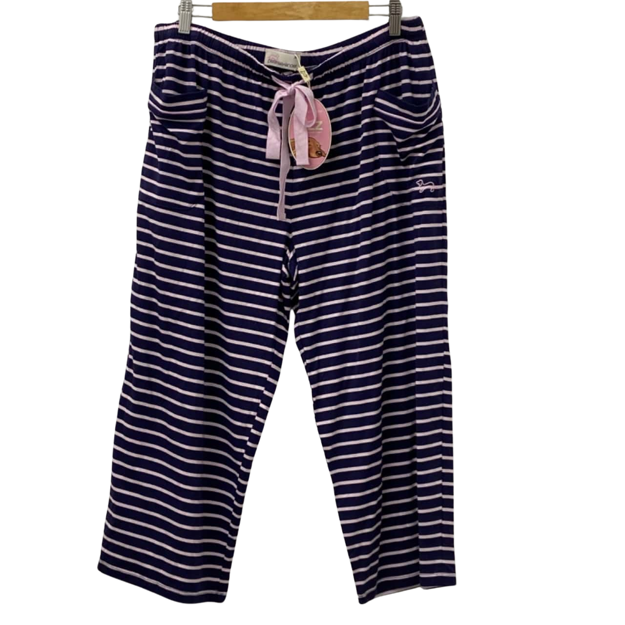 Peter Alexander Womens Size XL Pants Navy Blue / Pink / Striped
