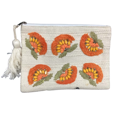 Blue Illusion Womens Clutch Natural / Orange 