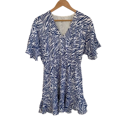 Tussah Womens  Size 10 Mini Dress / Short Sleeve Dress  Blue / White 